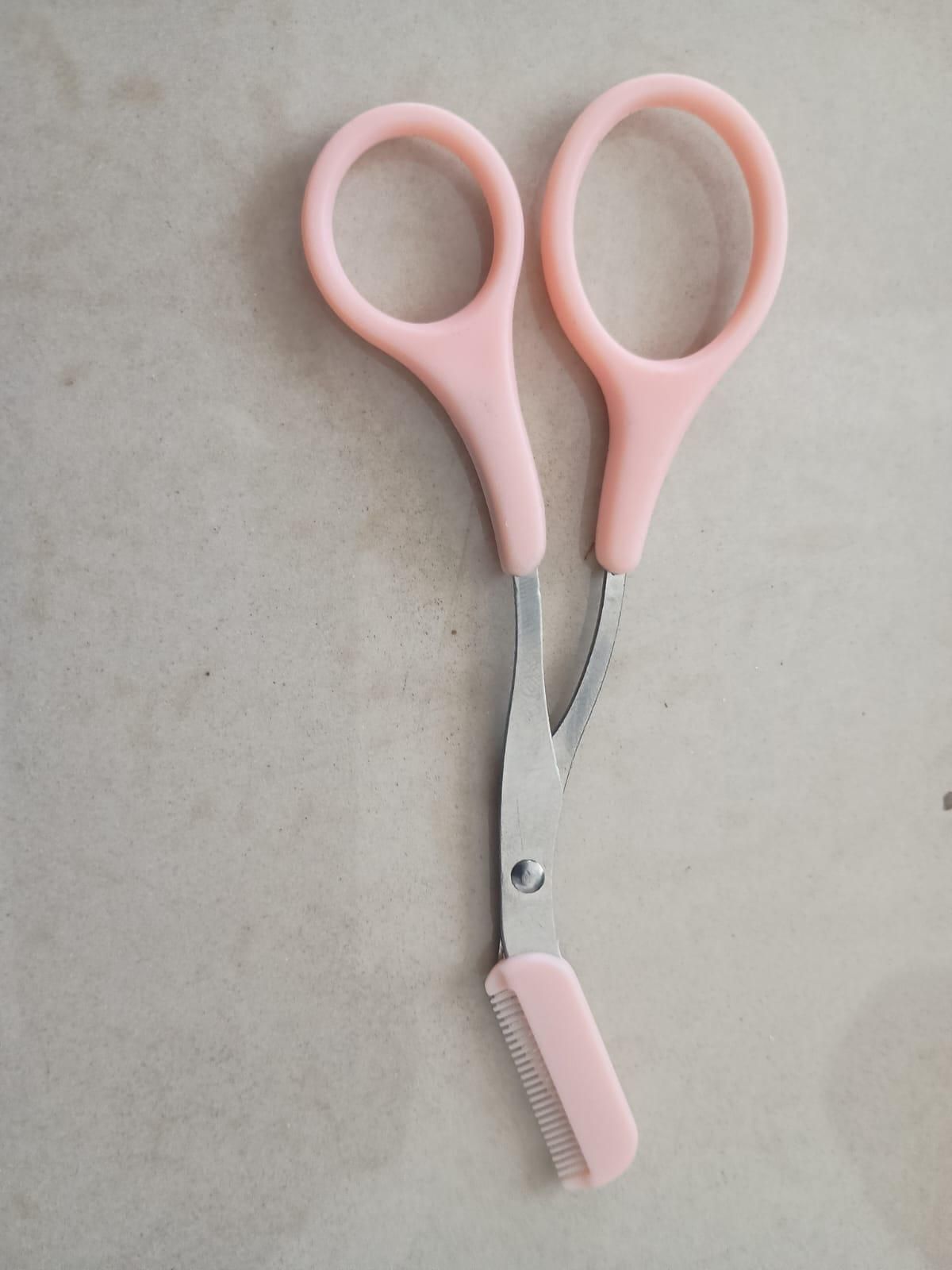 Stainless Steel Eyebrow Shaping Scissors with Comb