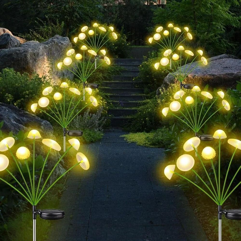 5W 8 LED Solar Mushroom Garden Light
