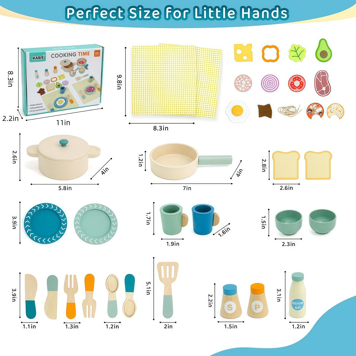 Glomexia Wooden Kids Kitchen Set – 36 PCS