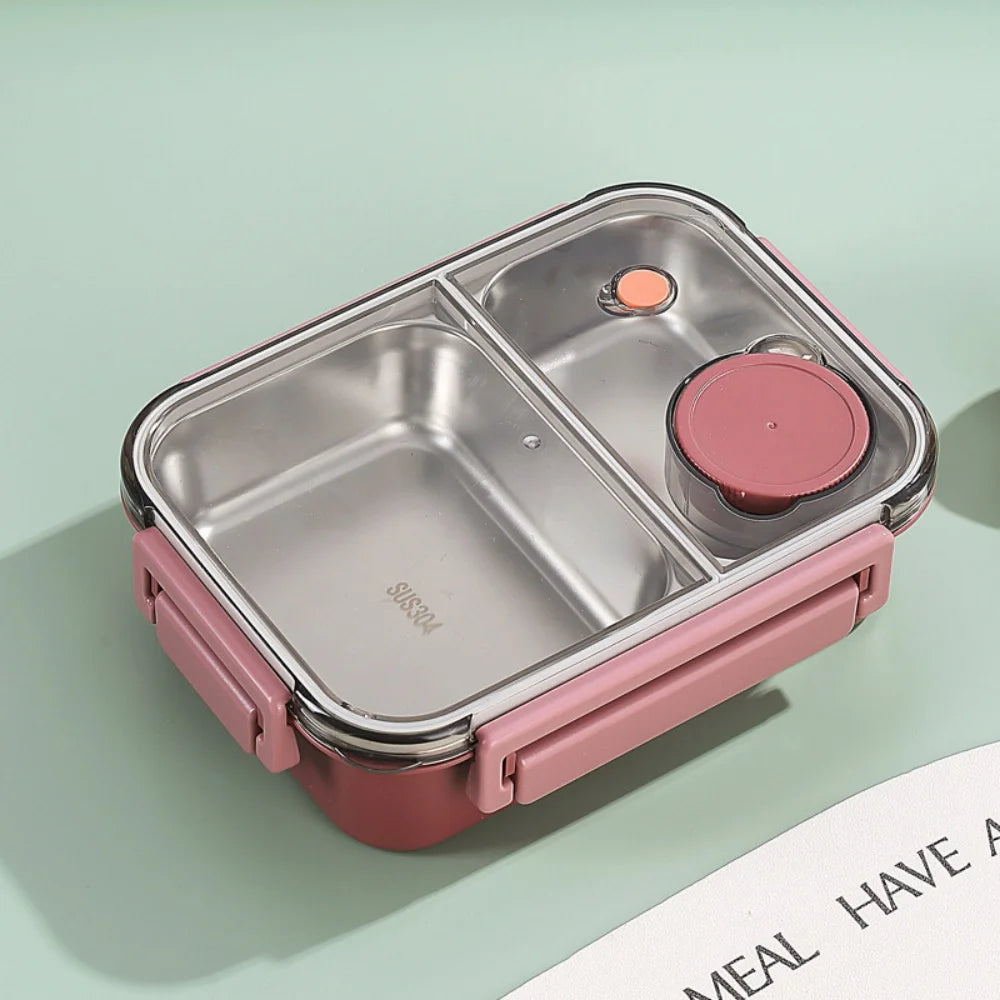 Stainless Steel Lunch Box 🍱 | 3-Compartment Leakproof Tiffin
