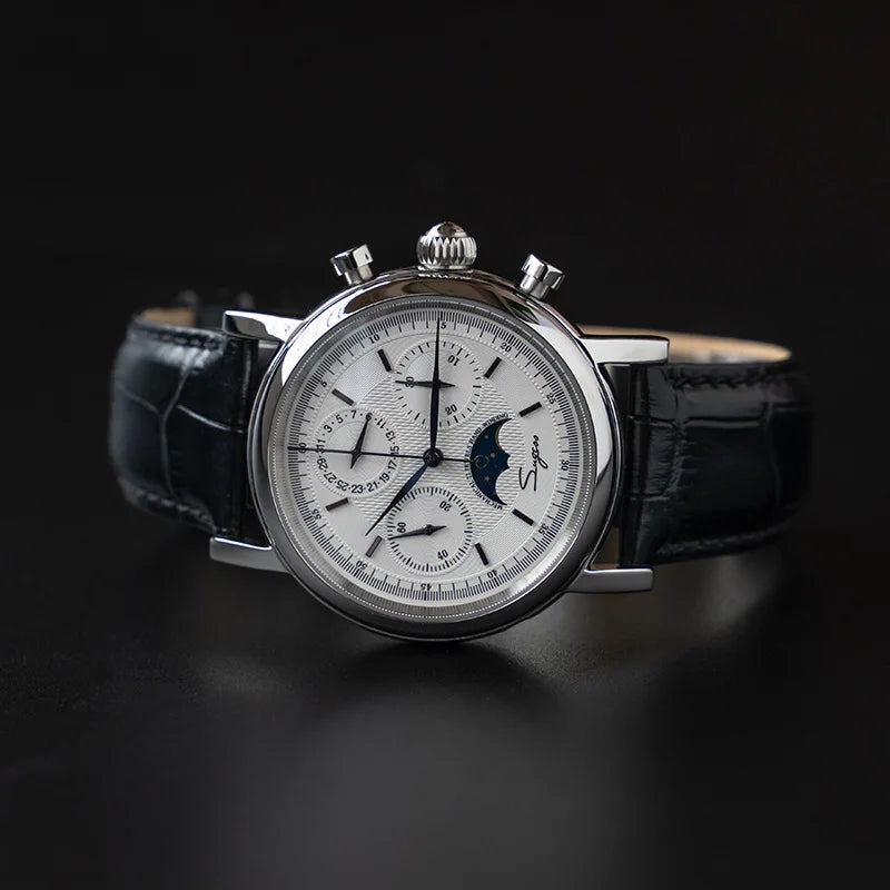 Glomexia Vintage Moonphase Chronograph Watch ⌚
