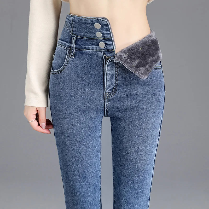 Velvet Thermal Skinny Jeans
