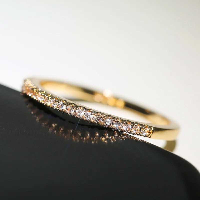 Minimalist CZ Wedding Ring for Women