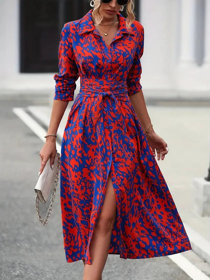 Polo Neck A-Line Casual Dress