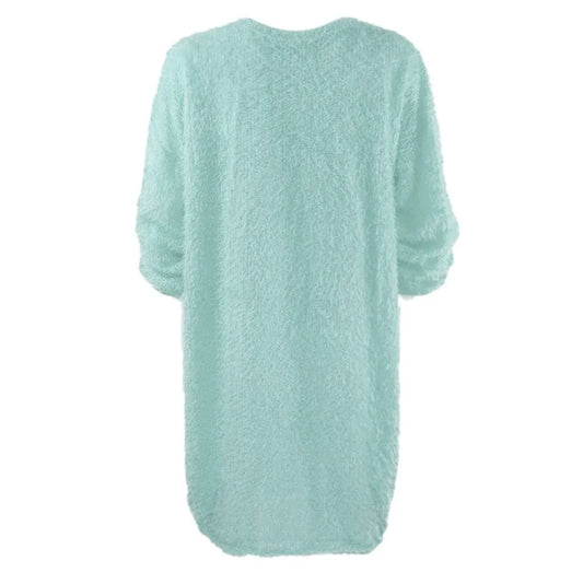 Women’s Winter Knit Sweater Dress – Oversized Crewneck