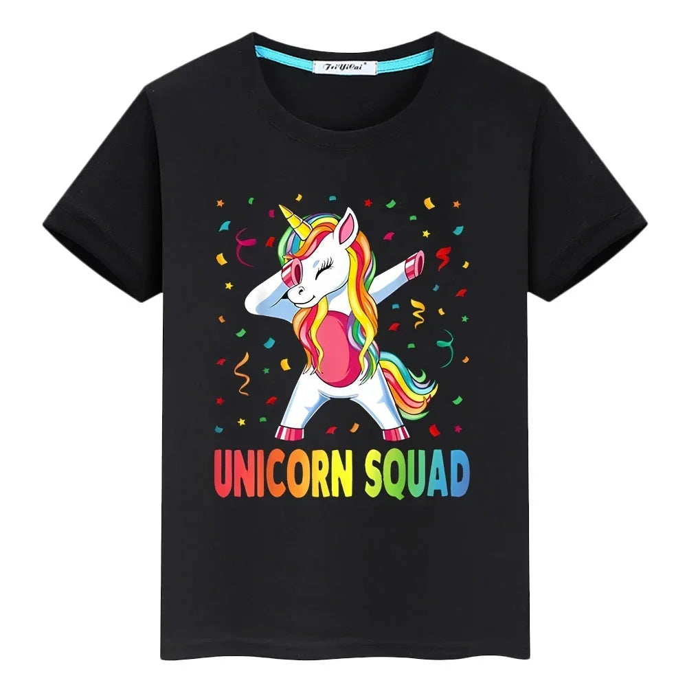 Unicorn Print Cotton Kids T-Shirt ✨