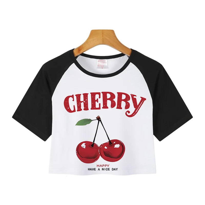 High Street Letter Print Crop Tee