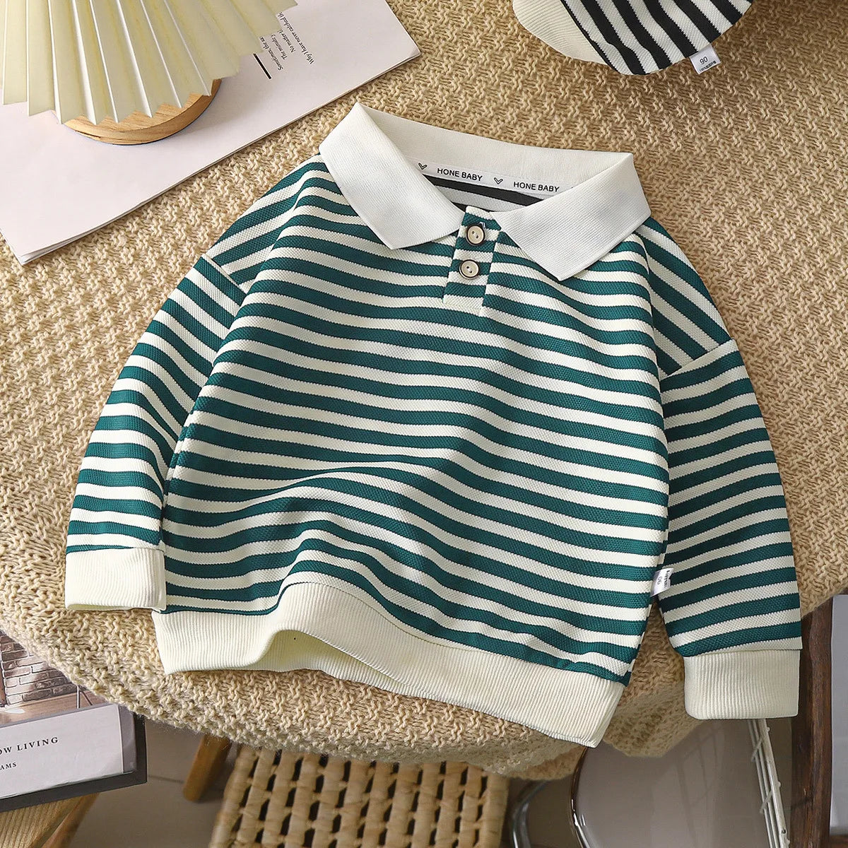 Glomexia Boys Striped Polo Tee β Long Sleeve