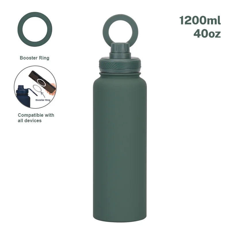 PuraCool 1200ml Stainless Steel Insulated Water Bottle Sports & Travel Flask