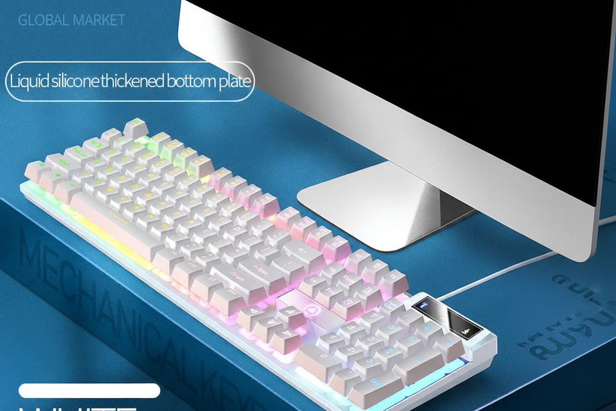 ⌨️ GlobalMarket Low-Profile Wired Gaming Keyboard with Numpad – RGB Style Keyboard for PC & Laptop