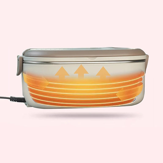 Electric Heated Lunch Box 1000ml 🍱 | Stainless Steel Bento Box with Spoon & Bag