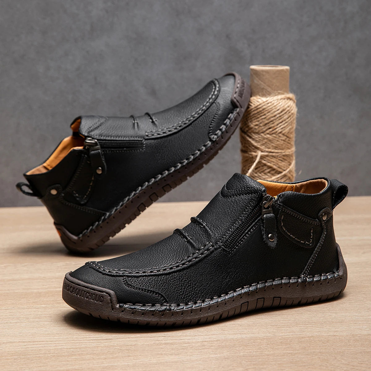 Handmade Leather Ankle Boots for Men