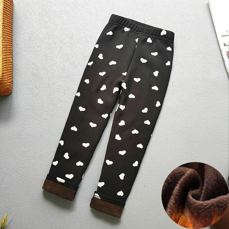 Premium Kids Winter Velvet Leggings – Thick Warm Cartoon Pants