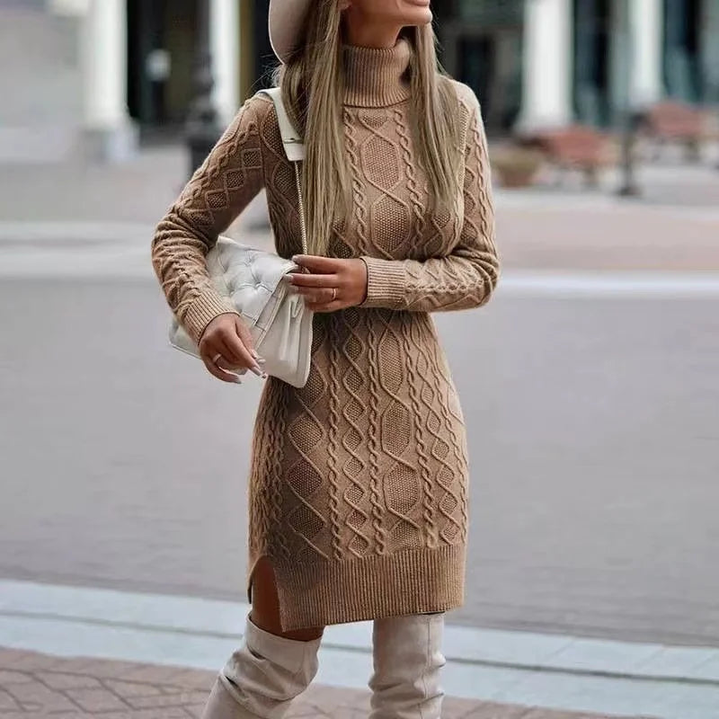 Women’s Turtleneck Knit Midi Dress
