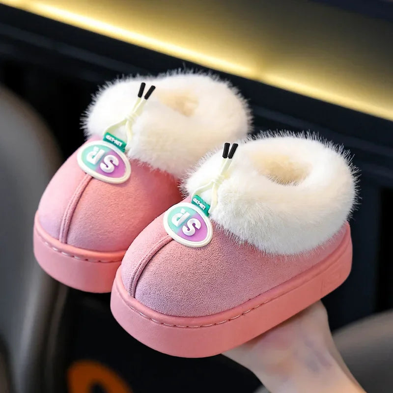 Kids Winter Cartoon Cotton Slippers