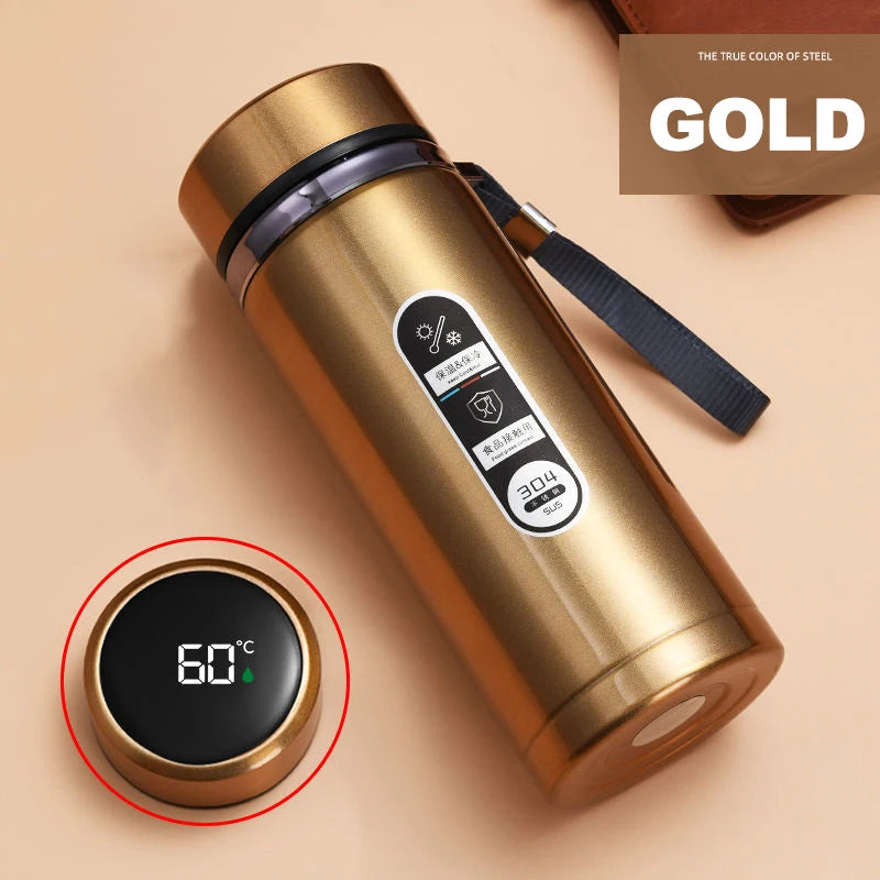 🌡️ Stainless Steel LED Temperature Thermos Bottle (500ML–1L) 💧✨