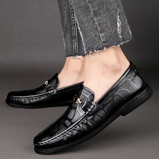 Men Genuine Leather Loafers 👞 | Breathable Slip-On Comfort