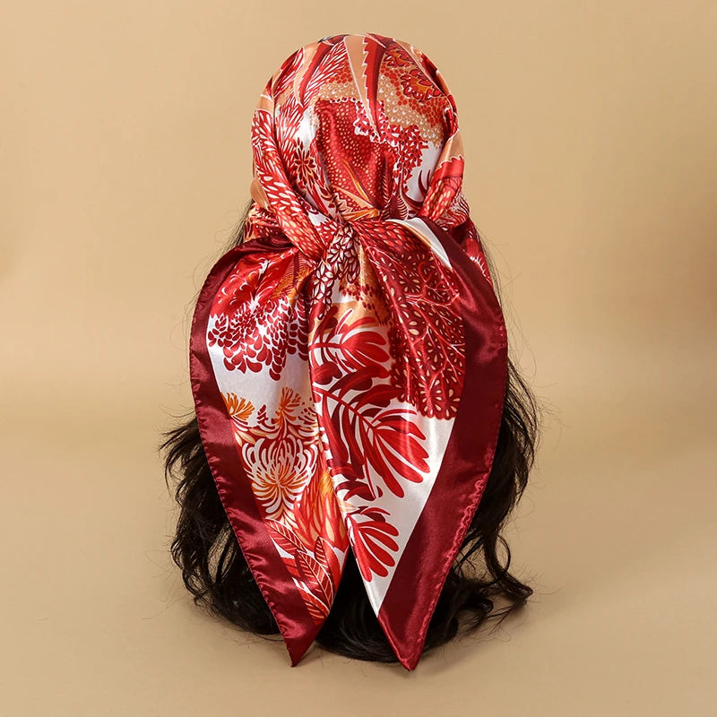 Premium 90x90 Paisley Fashion Scarf | Women Headband | GLOMEXIA