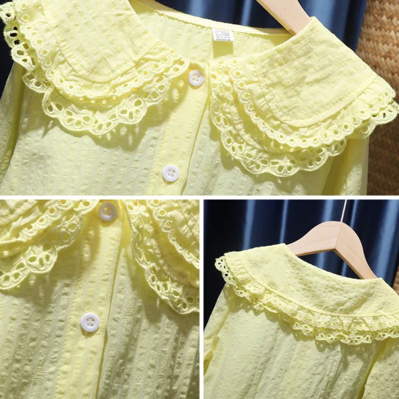 π€ Girls Lace Collar Long Sleeve Top β Korean Style Autumn Shirt (2-8Y)