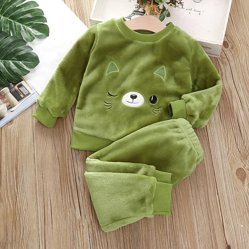 Premium Kids Bear Winter Pajama Set (2-Piece)