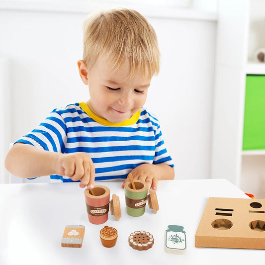 Glomexia Wooden Coffee Play Set