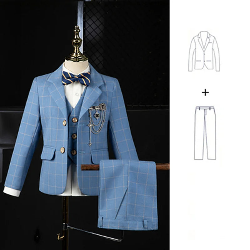 Boys Wedding Suit Set – 4PCS Kids Formal Tuxedo Outfit