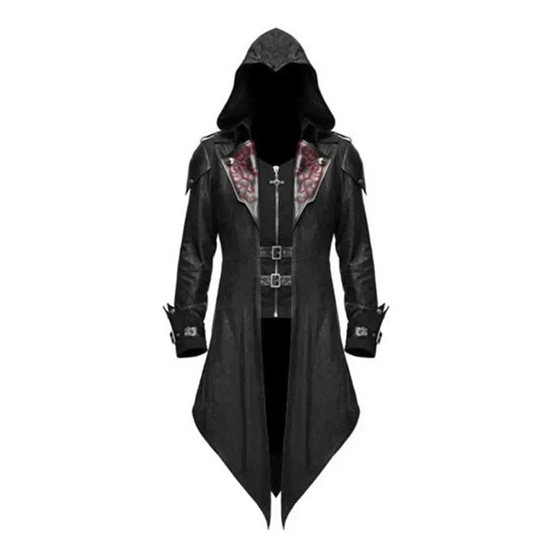 Men’s Assassin Hooded Costume Jacket – Medieval Cosplay Streetwear Outfit
