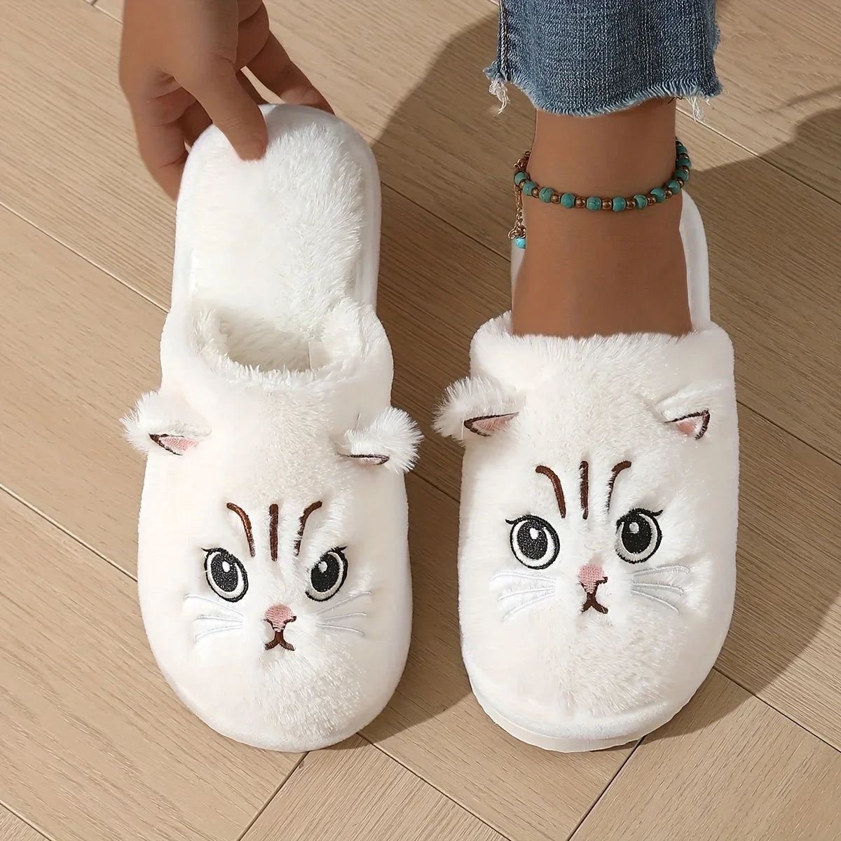 Plush Cat Winter Slippers