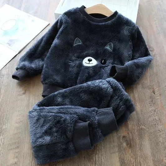 Premium Kids Bear Winter Pajama Set (2-Piece)