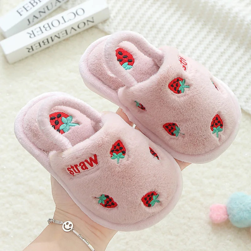 Glomexia Kids Cartoon Fur Slippers 🐻 | Warm Winter Home Shoes