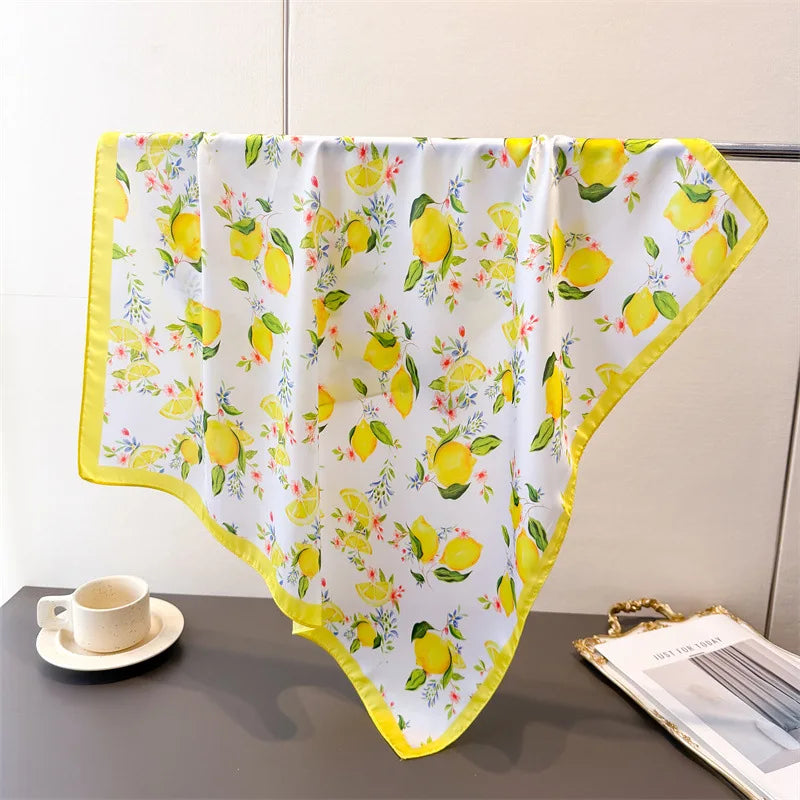 Women’s Luxury Floral Printed Silk Scarf