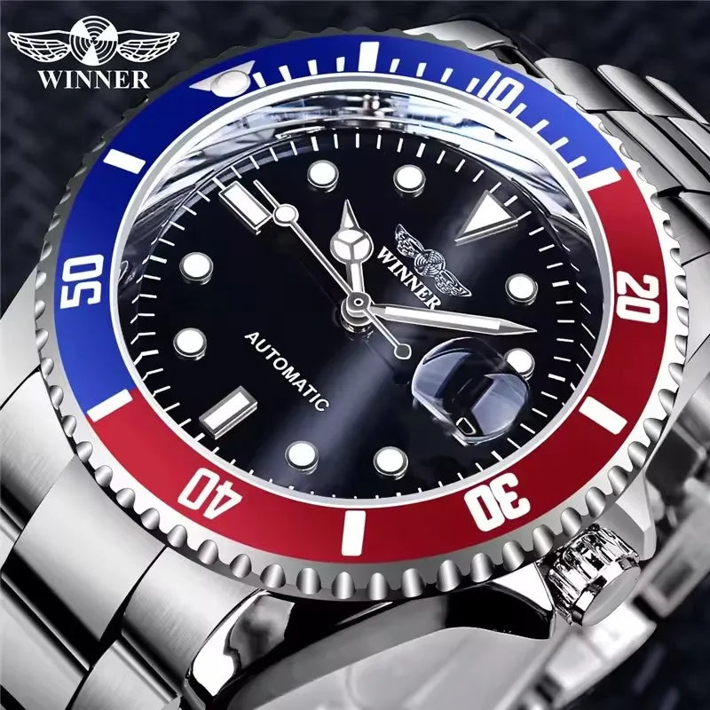 ⌚ WINNER 002 Automatic Mechanical Men’s Watch – Luminous Date Luxury Style ✨