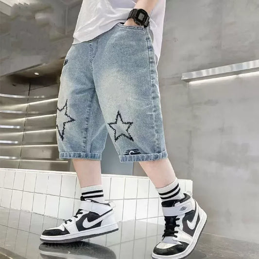 Premium Boys Straight Denim Knee-Length Shorts