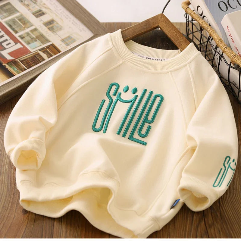 Premium Boys Letter Print Sweatshirt – Autumn Casual Wear (3-12Y)