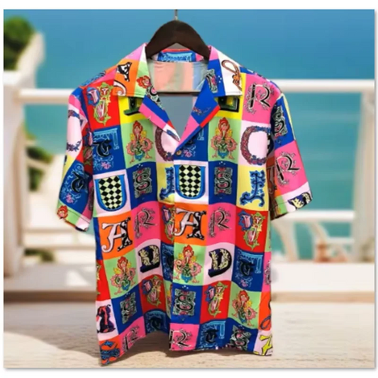 Premium Light Luxury Printed Shirt – Casual Short Sleeve