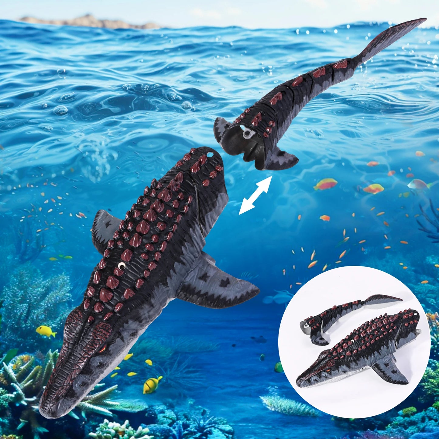 Rechargeable RC Mosasaurus Spray Dinosaur Toy