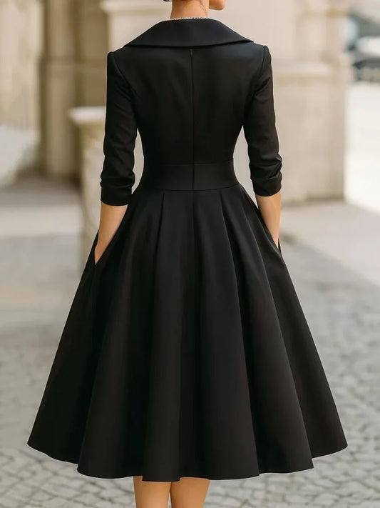 👗✨ Glomexia Elegant Solid Ankle Dress for Women