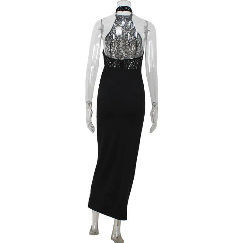 Women Sleeveless Turtleneck Bodycon Maxi Dress