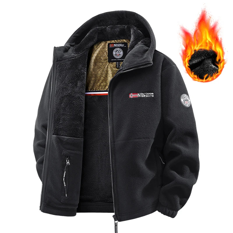 Men’s Windproof Thermal Fleece Jacket 🧥 Outdoor Winter Wear