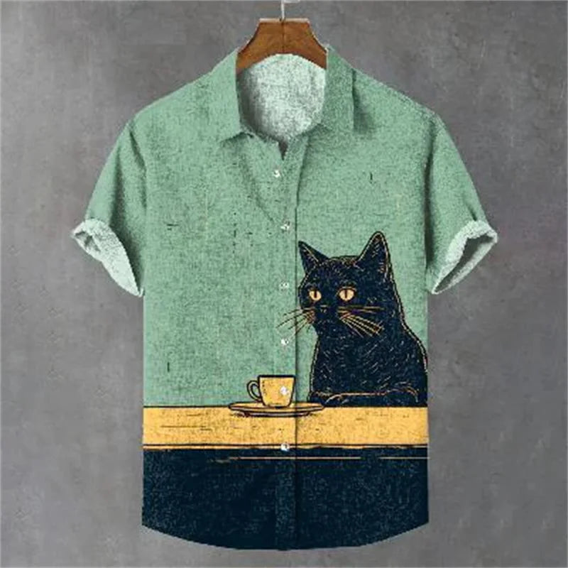 Men’s High-End Printed Street Party Shirt