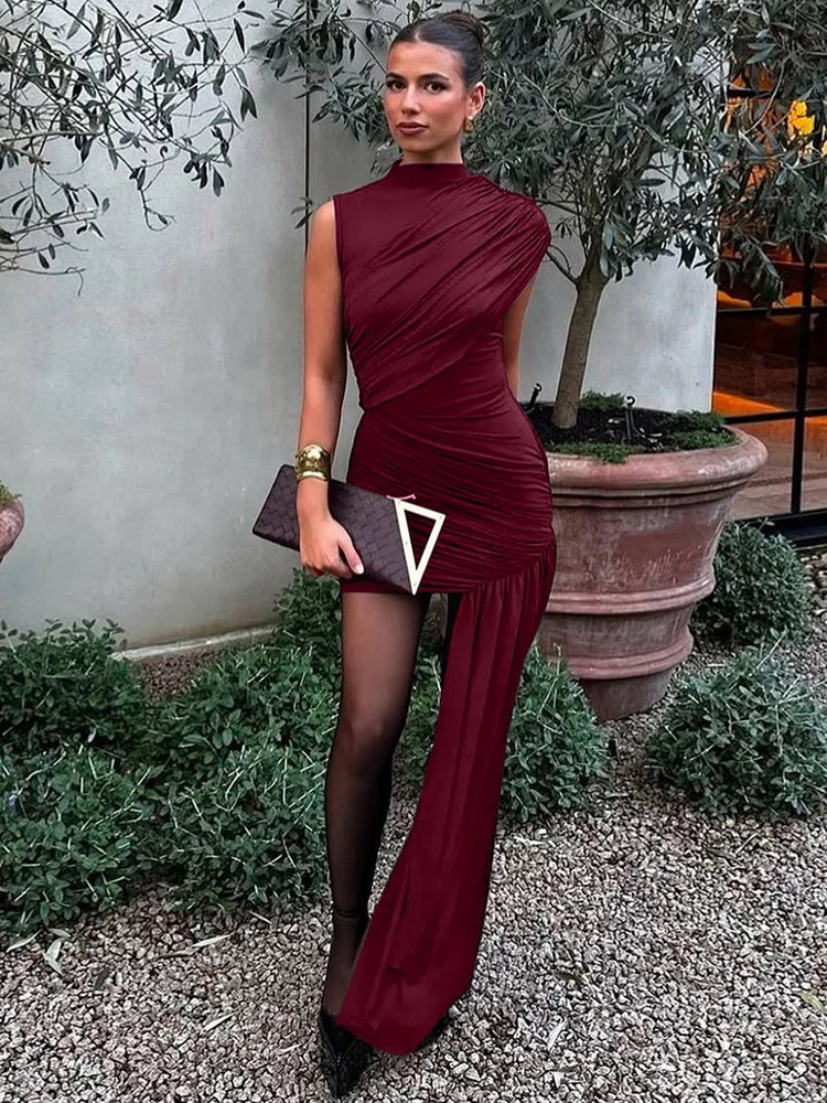 Glomexia Women’s Sexy Bodycon Maxi Dress – Sleeveless Slim Fit