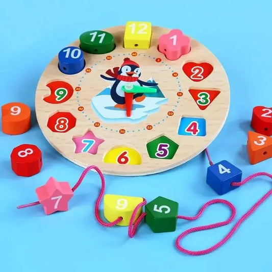 Wooden Number Puzzle Clock Montessori Toy