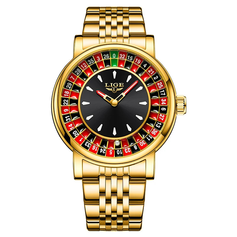 Glomexia Roulette Men Watch | Rotating Dial Waterproof