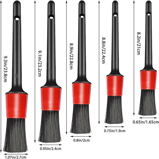 Car Detailing Brush Set (5PCS) πβ¨ | Interior & Wheel Cleaning β Glomexia