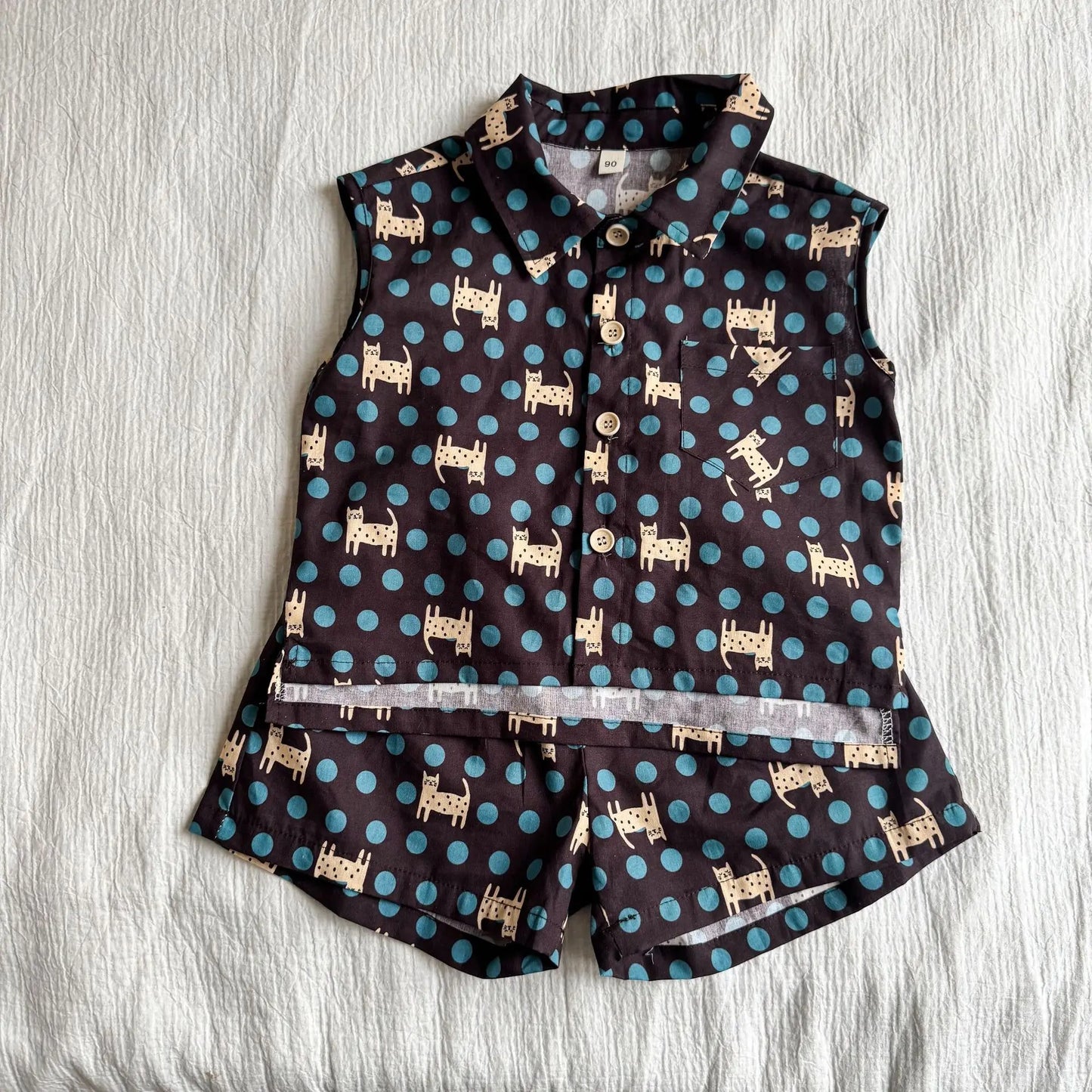 Matching Sibling Summer Set – Girls Dress & Boys Cartoon Shirt