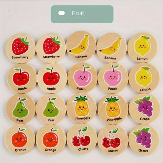 Premium Wooden Memory Matching Game for Kids