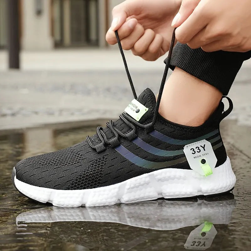 Men’s Lightweight Running Shoes | Breathable Air Mesh Sneakers with Anti-Odor & Durable TPR Sole
