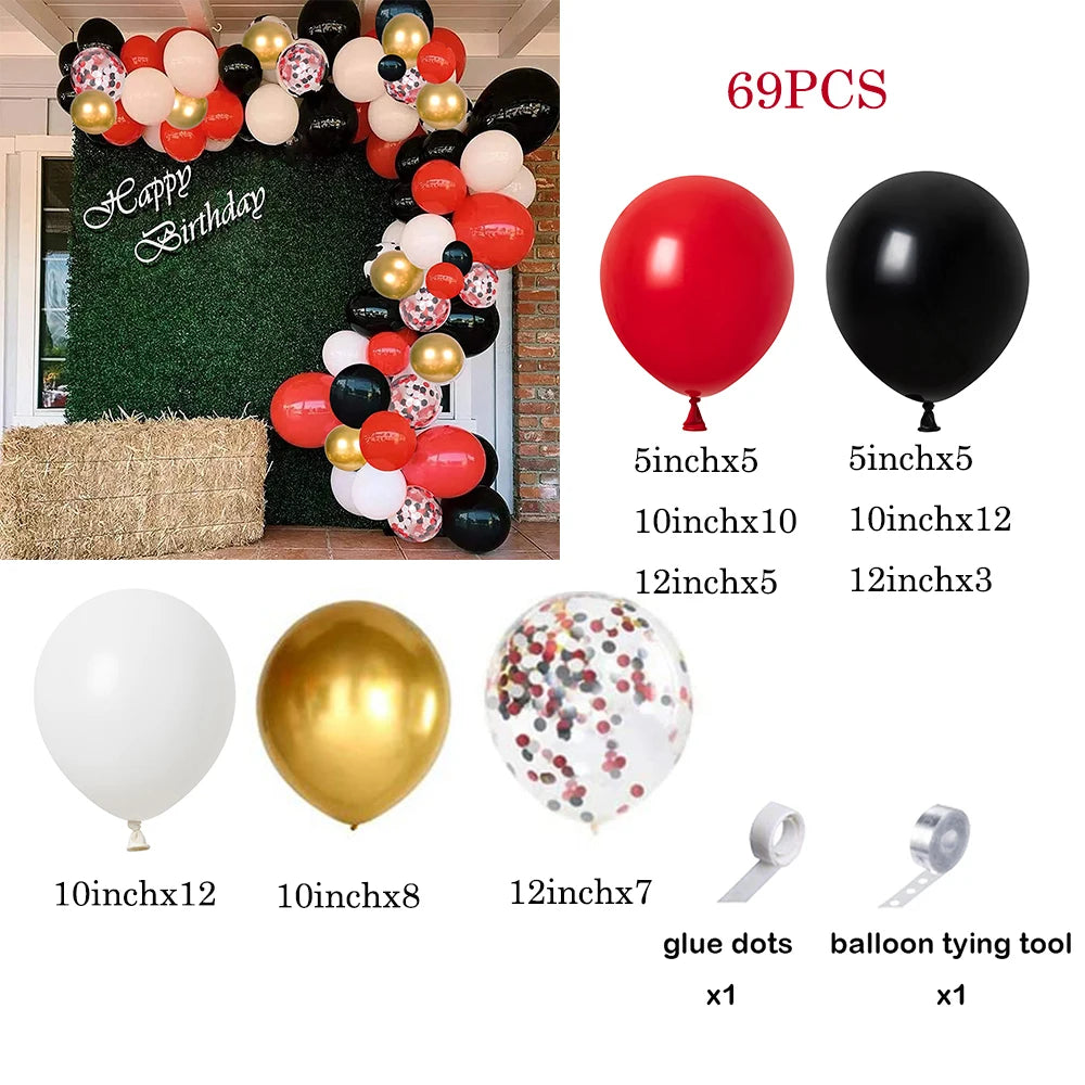 110pcs Red Black Balloon Arch Garland Kit β Party Decoration Set