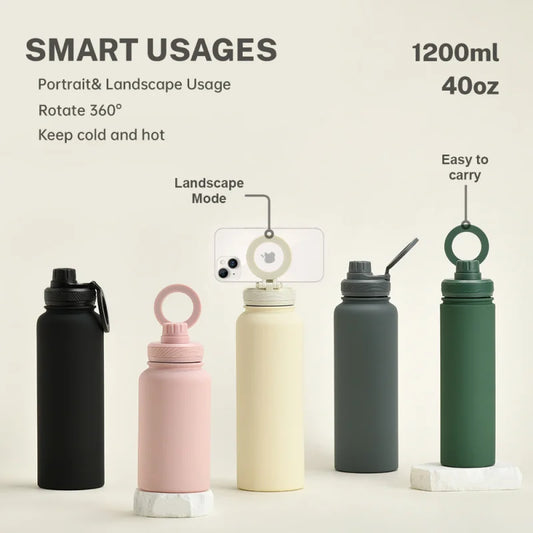 PuraCool 1200ml Stainless Steel Insulated Water Bottle 💧 | Sports & Travel Flask