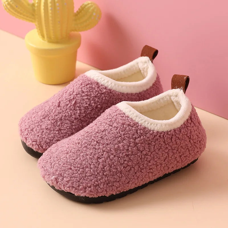 Kids Winter Cotton Slippers | Warm Anti-Slip Home Shoes
